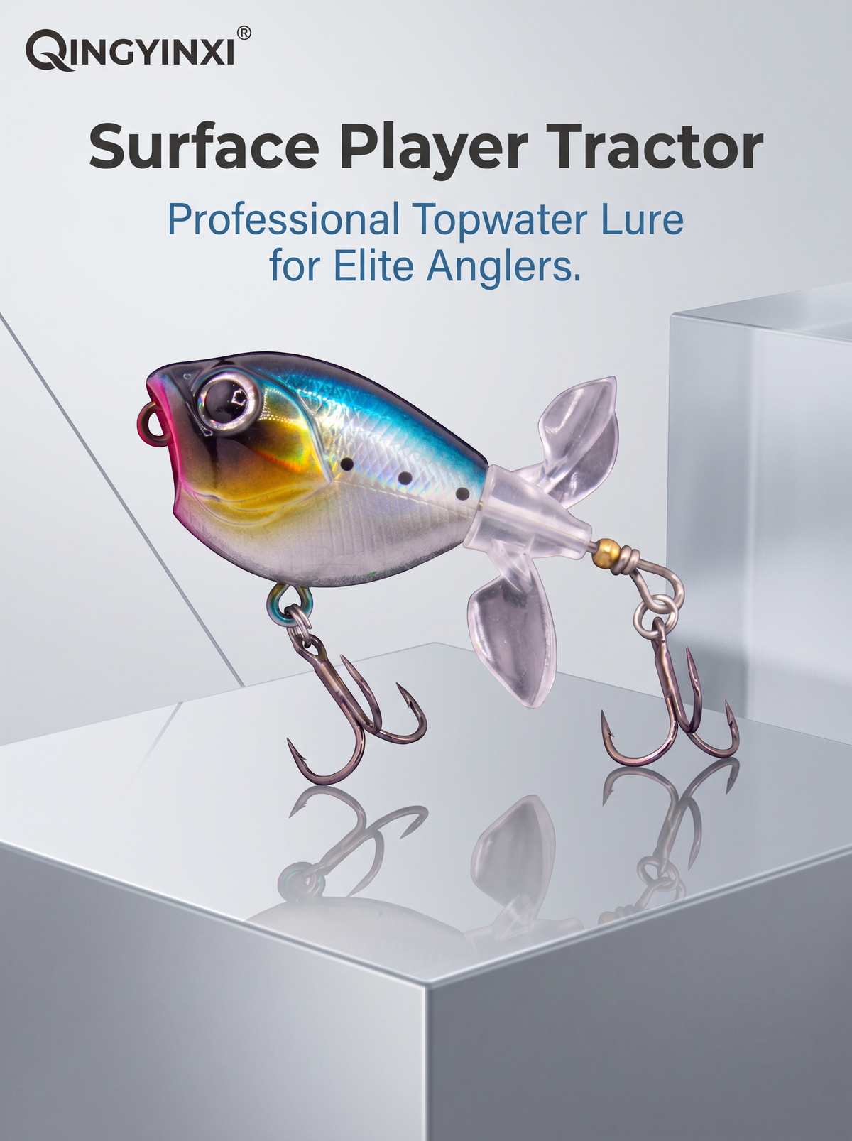 Topwater Tractor Lure — Double Propeller Surface Bait | Tungsten Weight