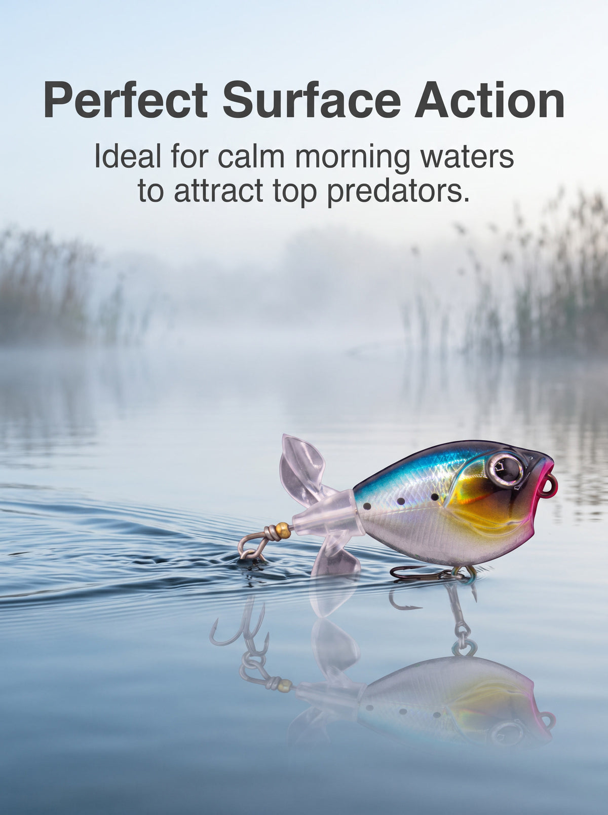 Topwater Tractor Lure — Double Propeller Surface Bait | Tungsten Weight
