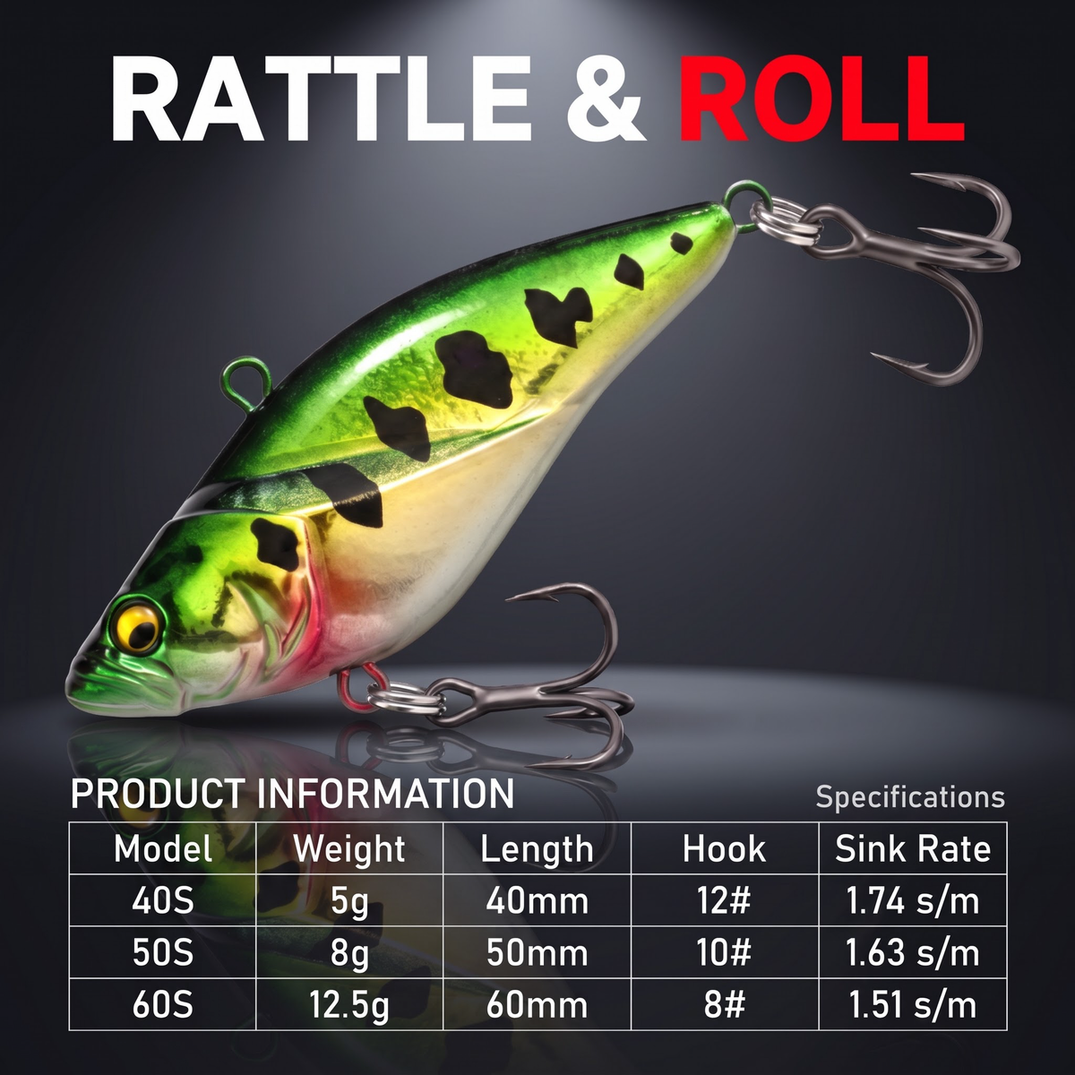 VIB — Sinking Noise Rattle Lure | 3 Sizes