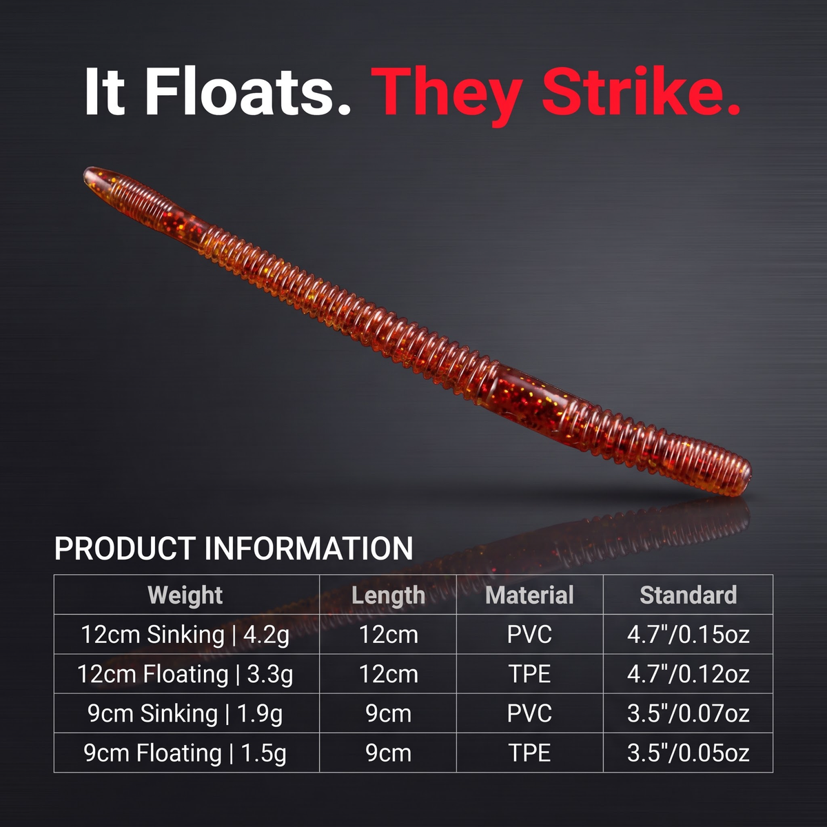 QianChu Noodle Worm — Salted Scented Soft Stick Bait | 10pc/pack