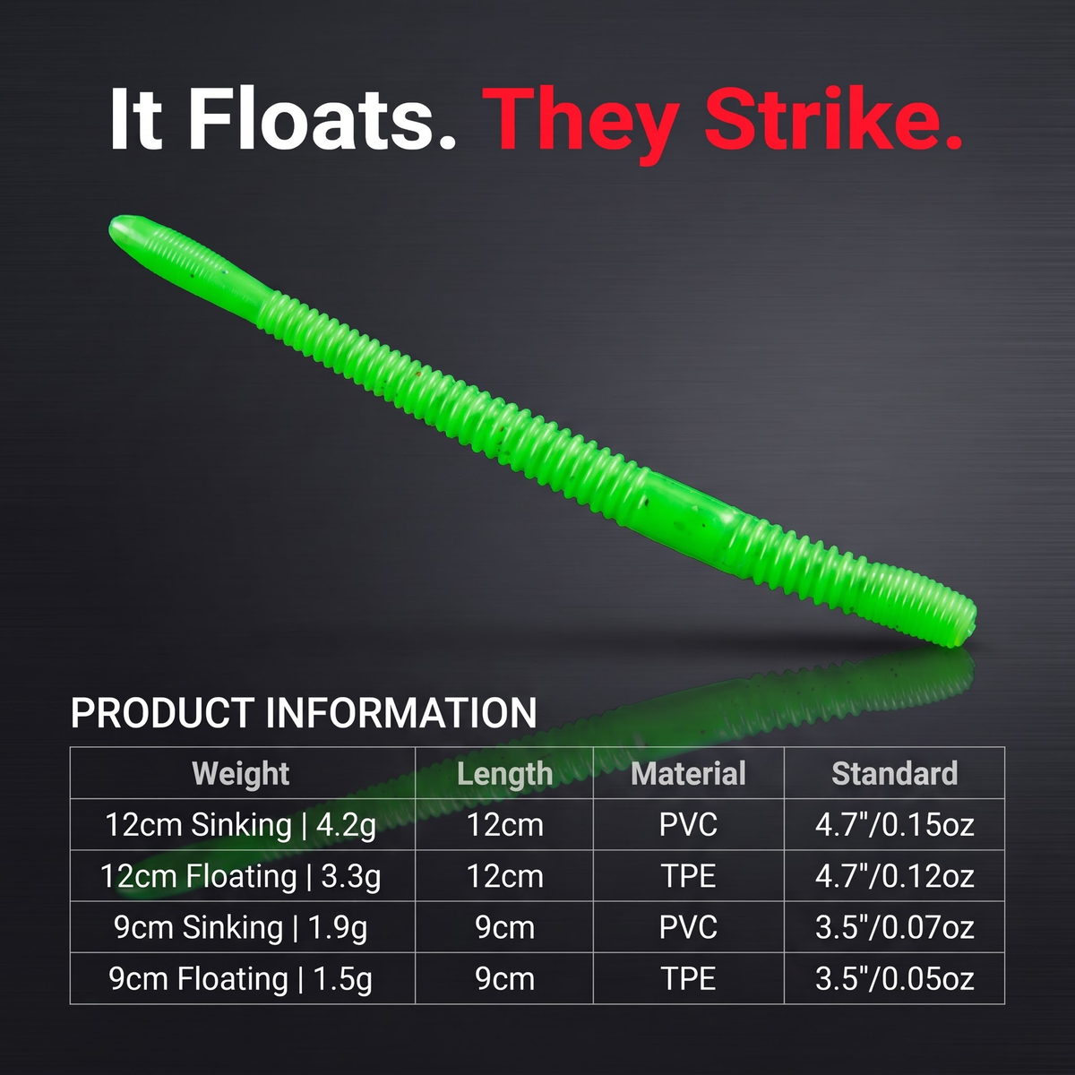 QianChu Noodle Worm — Salted Scented Soft Stick Bait | 10pc/pack