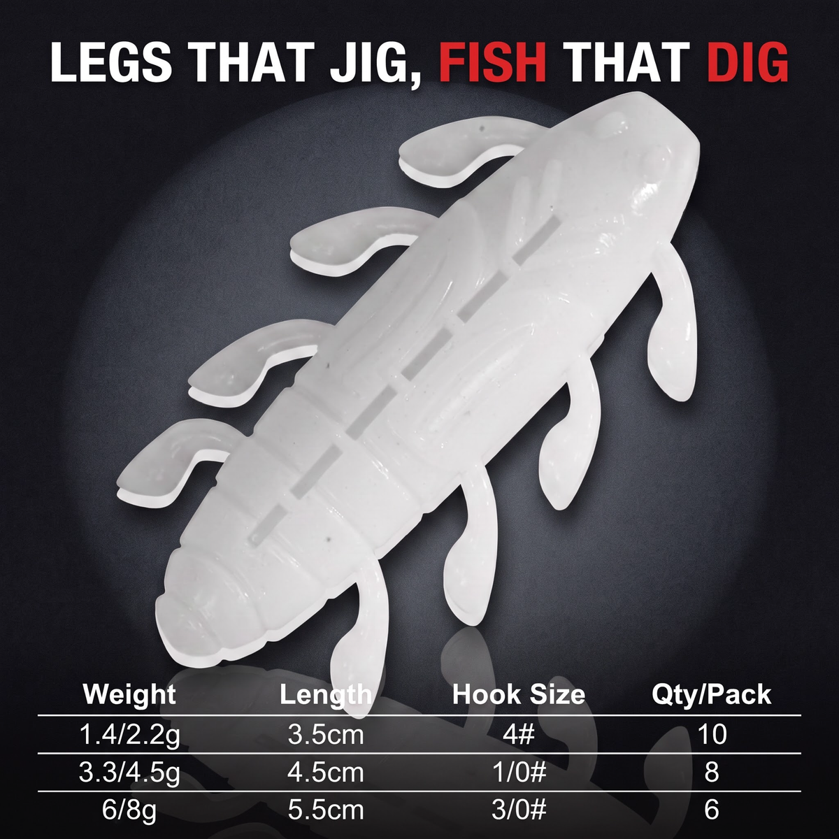 Cicada Multi-Leg Creature Bait — Salted Sinking Soft Plastic | 3 Sizes