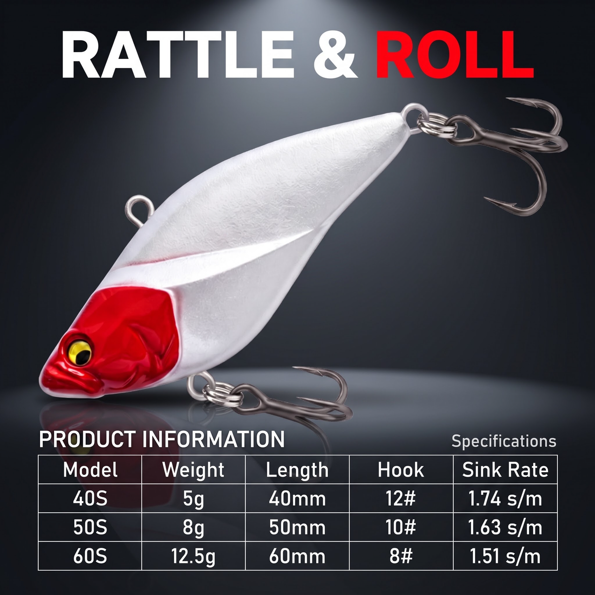 VIB — Sinking Noise Rattle Lure | 3 Sizes