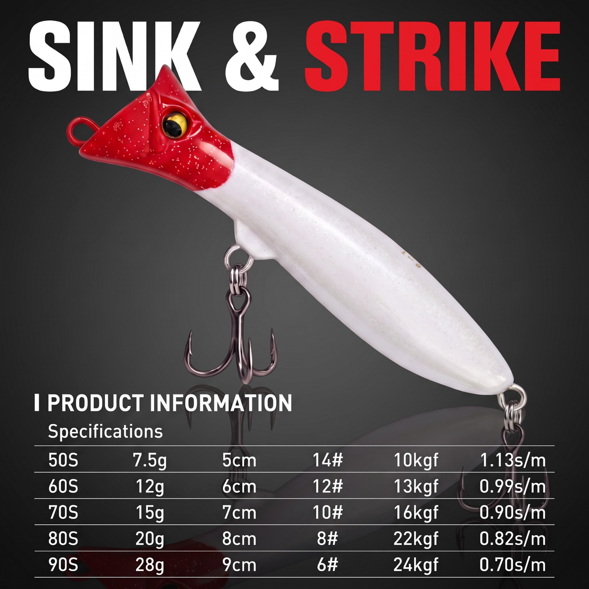 Sinking Pencil Bait — Long Cast Flutter Sinking Lure | 5 Sizes