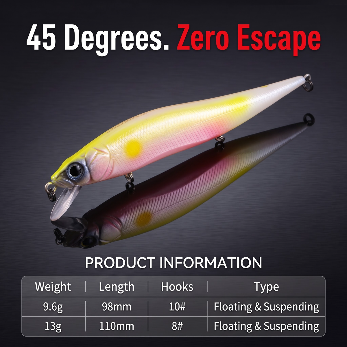 Suspend Minnow Jerkbait - 45 Degree Suspending Hard Bait