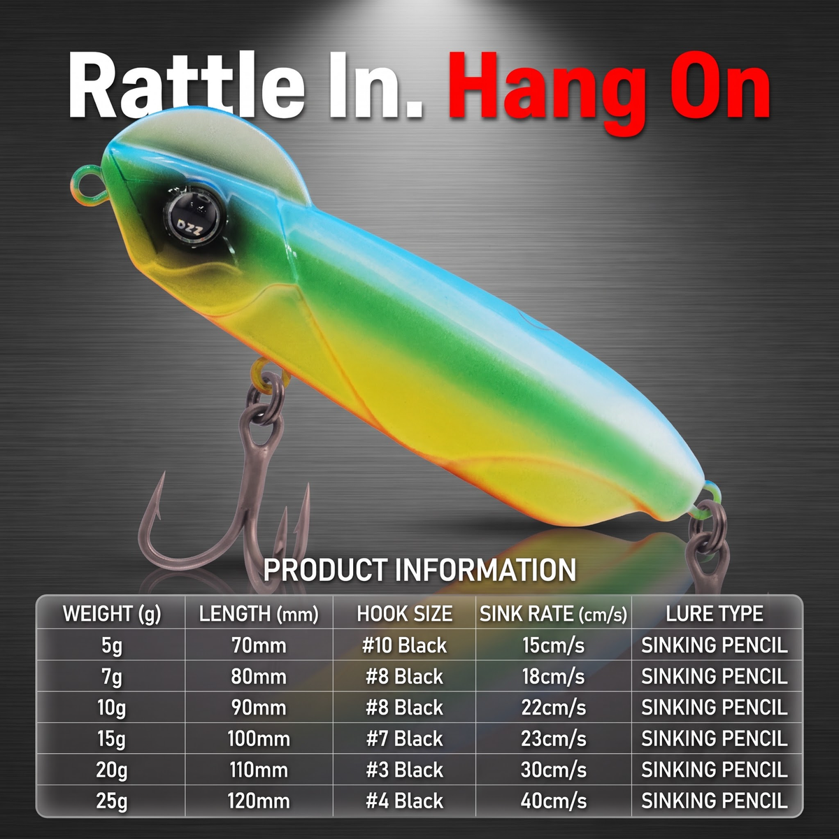 Rattle Sinking Pencil - Noise Rattle Sinking Pencil Hard Bait