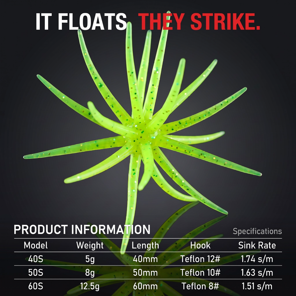 Sea Urchin Floating Creature Bait | TPE Soft Lure | 2 Sizes