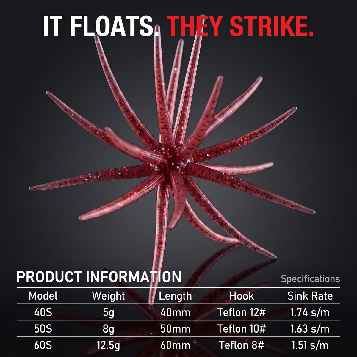 Sea Urchin Floating Creature Bait | TPE Soft Lure | 2 Sizes