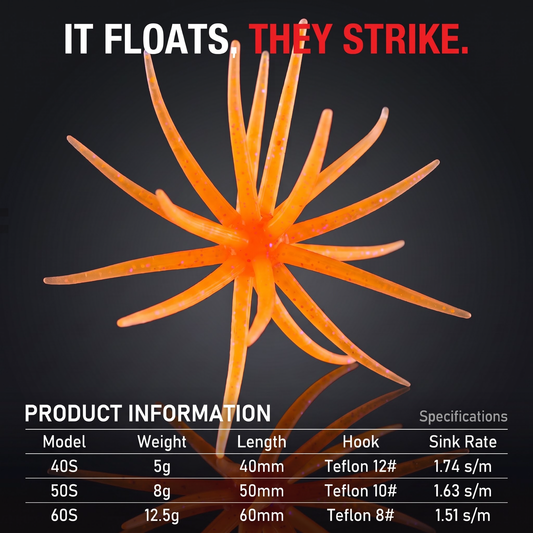 Sea Urchin Floating Creature Bait | TPE Soft Lure | 2 Sizes