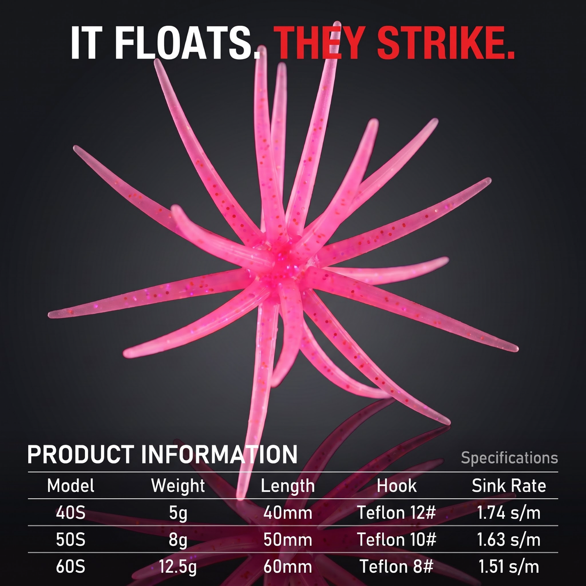 Sea Urchin Floating Creature Bait | TPE Soft Lure | 2 Sizes