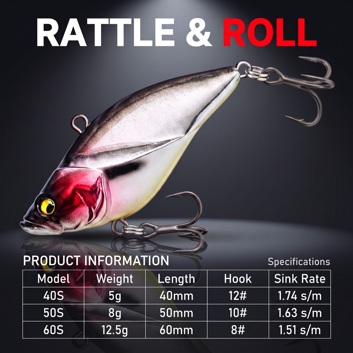 VIB — Sinking Noise Rattle Lure | 3 Sizes