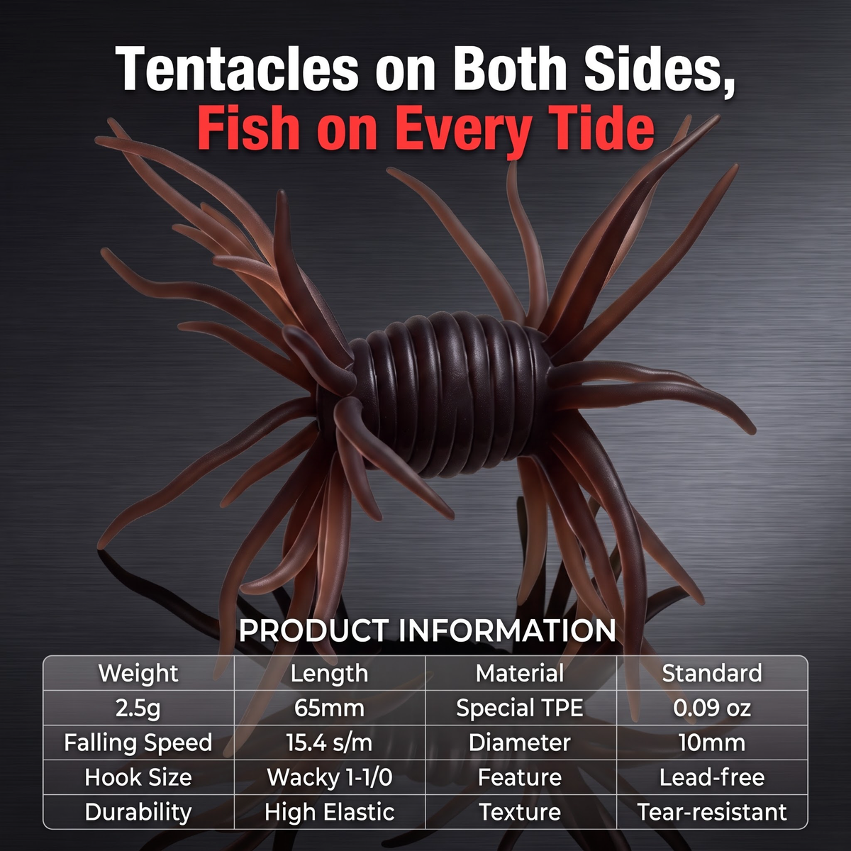 Tentacle Monster Dual-Tentacle Soft Bait | 4pc/pack | Lemon Scent + Amino Acid