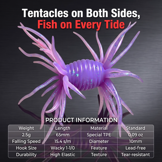 Tentacle Monster Dual-Tentacle Soft Bait | 4pc/pack | Lemon Scent + Amino Acid