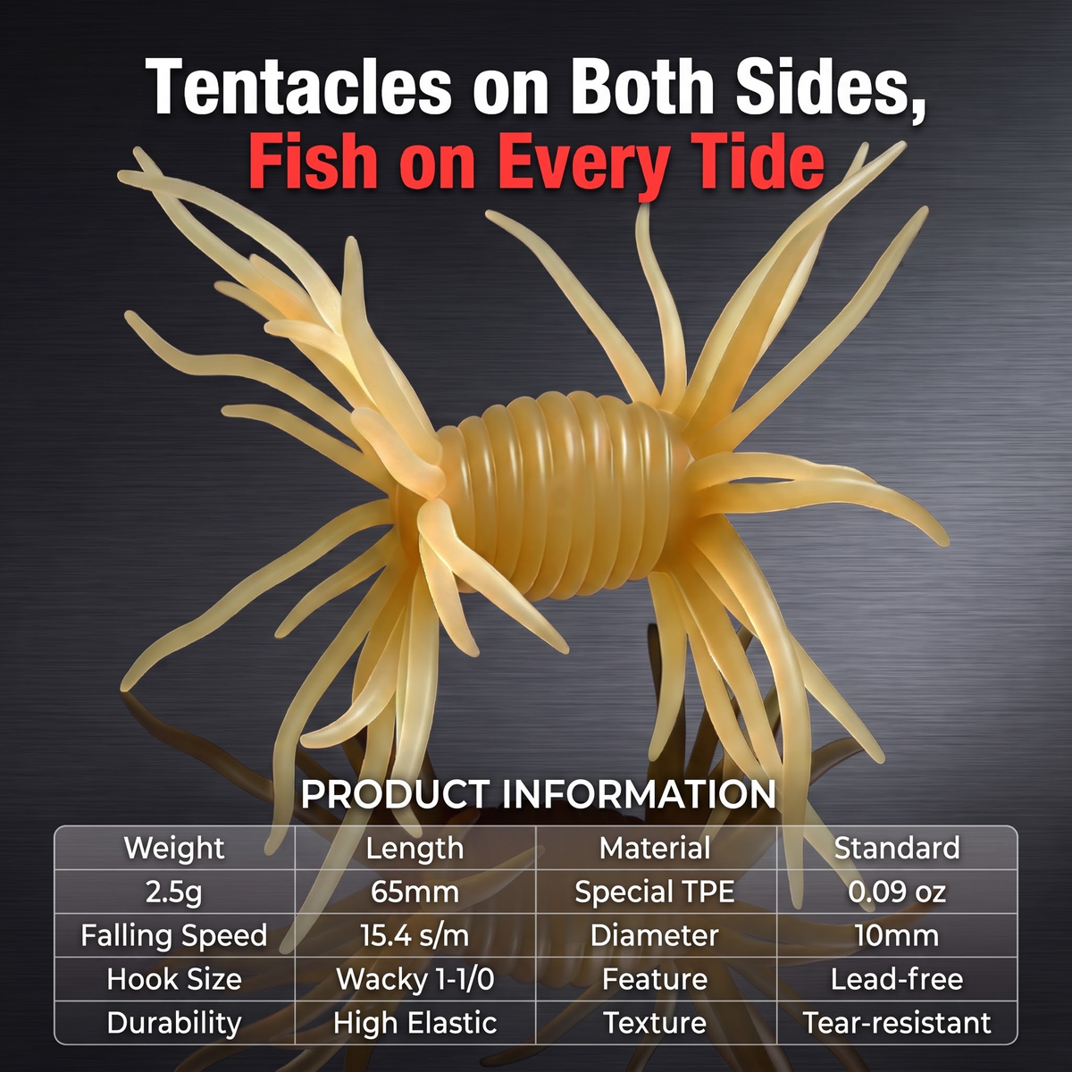 Tentacle Monster Dual-Tentacle Soft Bait | 4pc/pack | Lemon Scent + Amino Acid