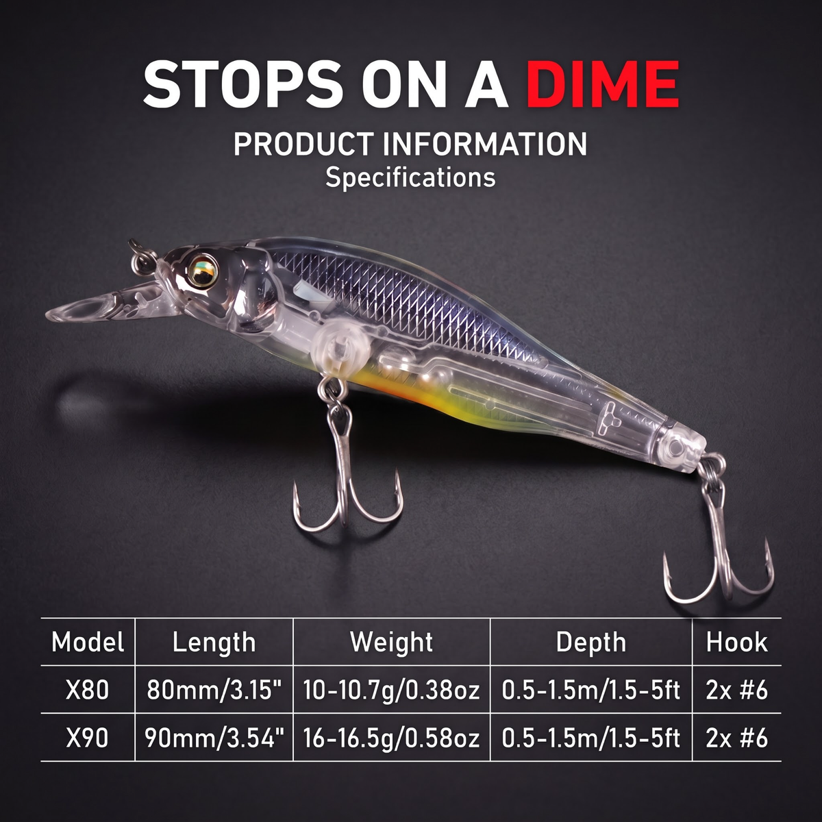Suspending & Floating Minnow Lure - Long Casting Jerkbait Weight Transfer System