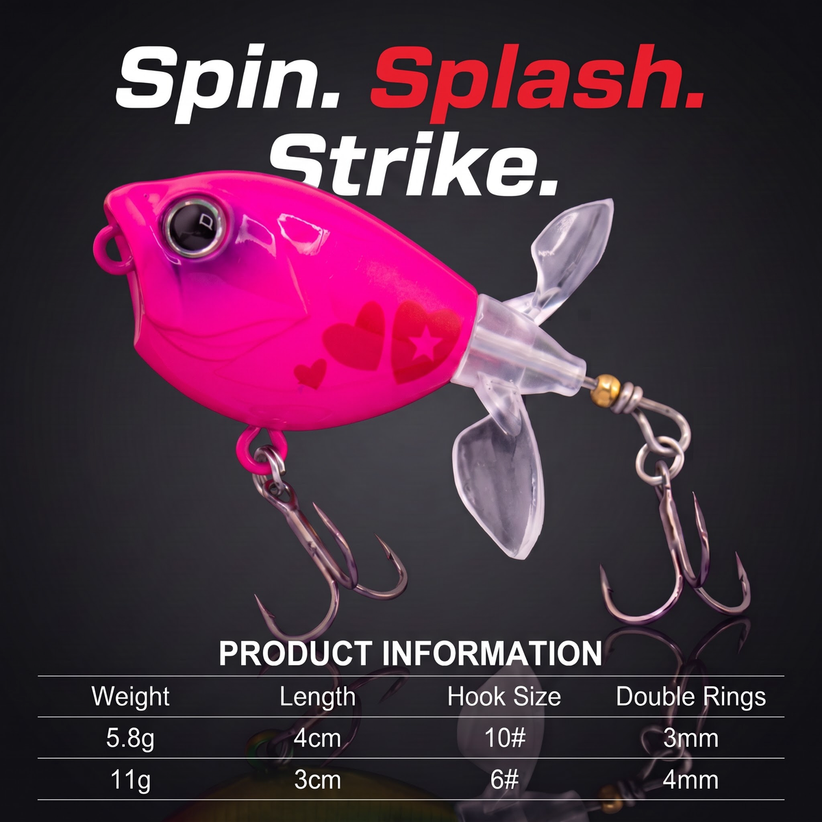 Topwater Tractor Lure — Double Propeller Surface Bait | Tungsten Weight