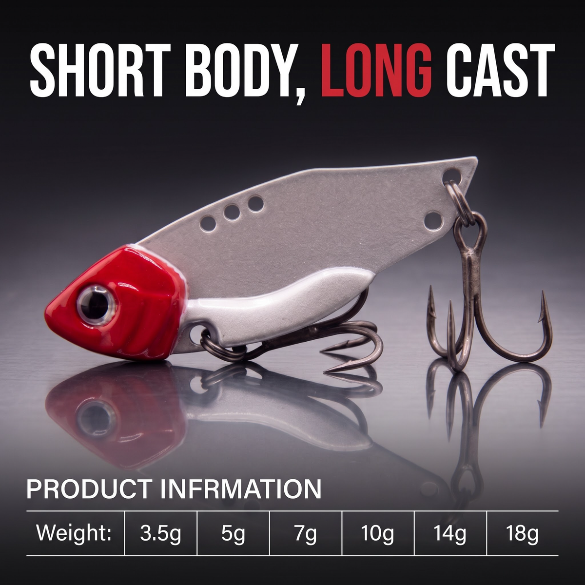 Metal VIB Blade Bait — Long Cast Sinking Vibrating Lure | Full Depth