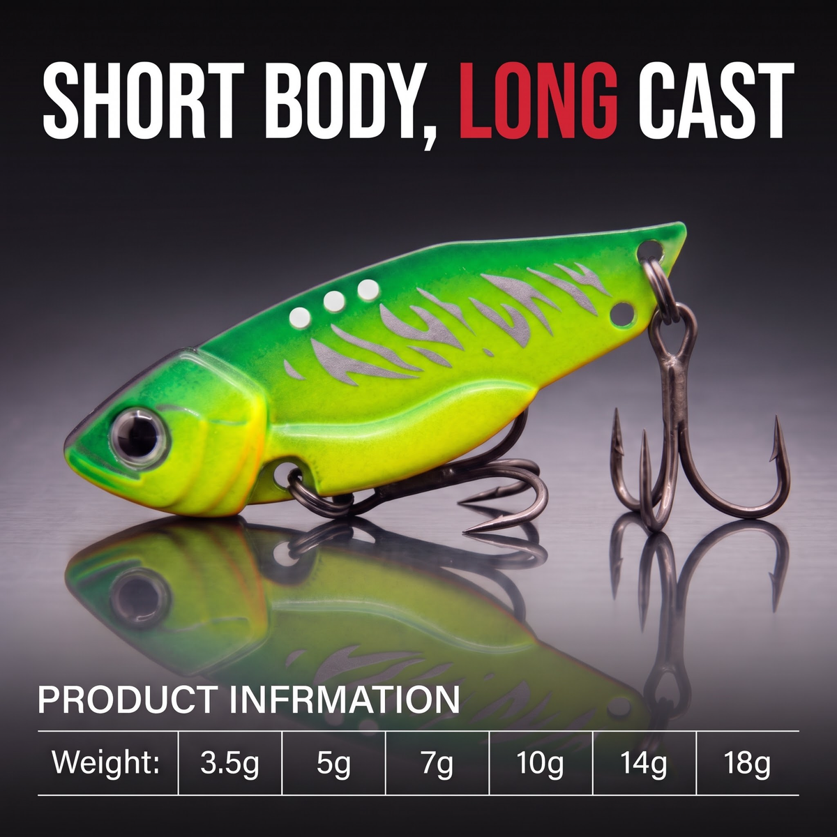 Metal VIB Blade Bait — Long Cast Sinking Vibrating Lure | Full Depth