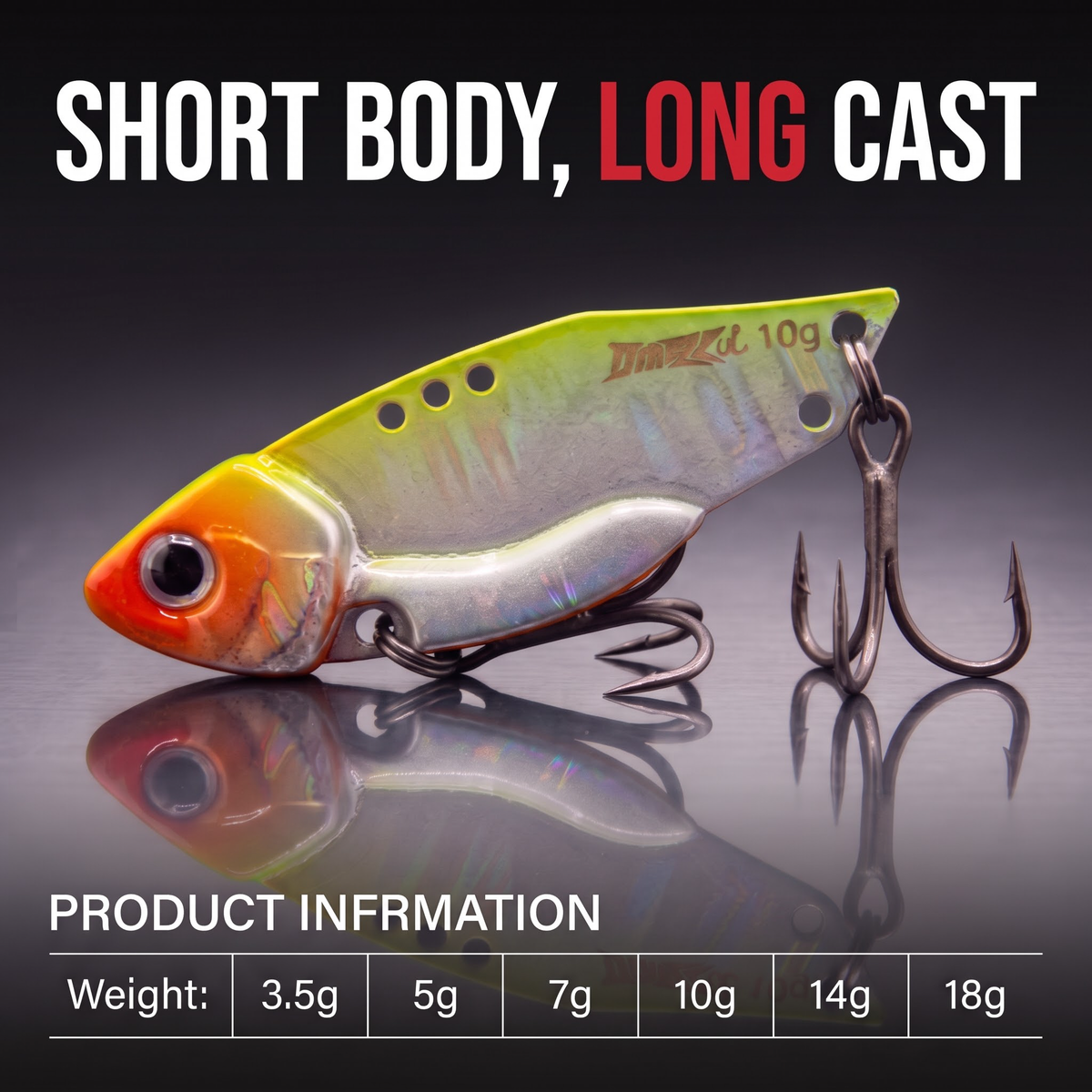 Metal VIB Blade Bait — Long Cast Sinking Vibrating Lure | Full Depth