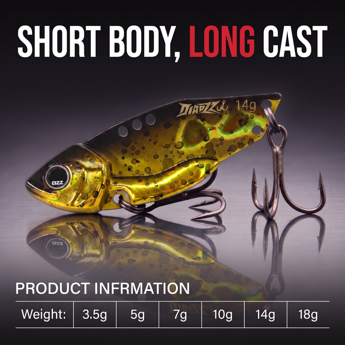 Metal VIB Blade Bait — Long Cast Sinking Vibrating Lure | Full Depth
