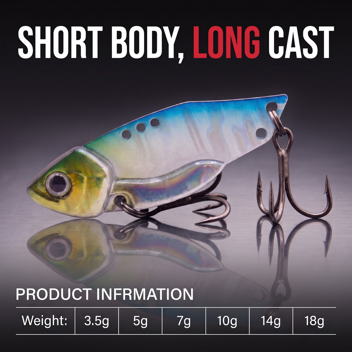 Metal VIB Blade Bait — Long Cast Sinking Vibrating Lure | Full Depth