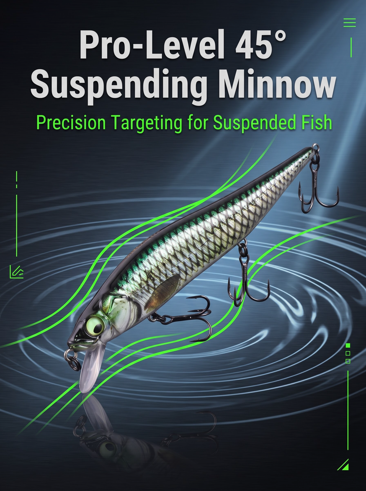 Suspend Minnow Jerkbait - 45 Degree Suspending Hard Bait
