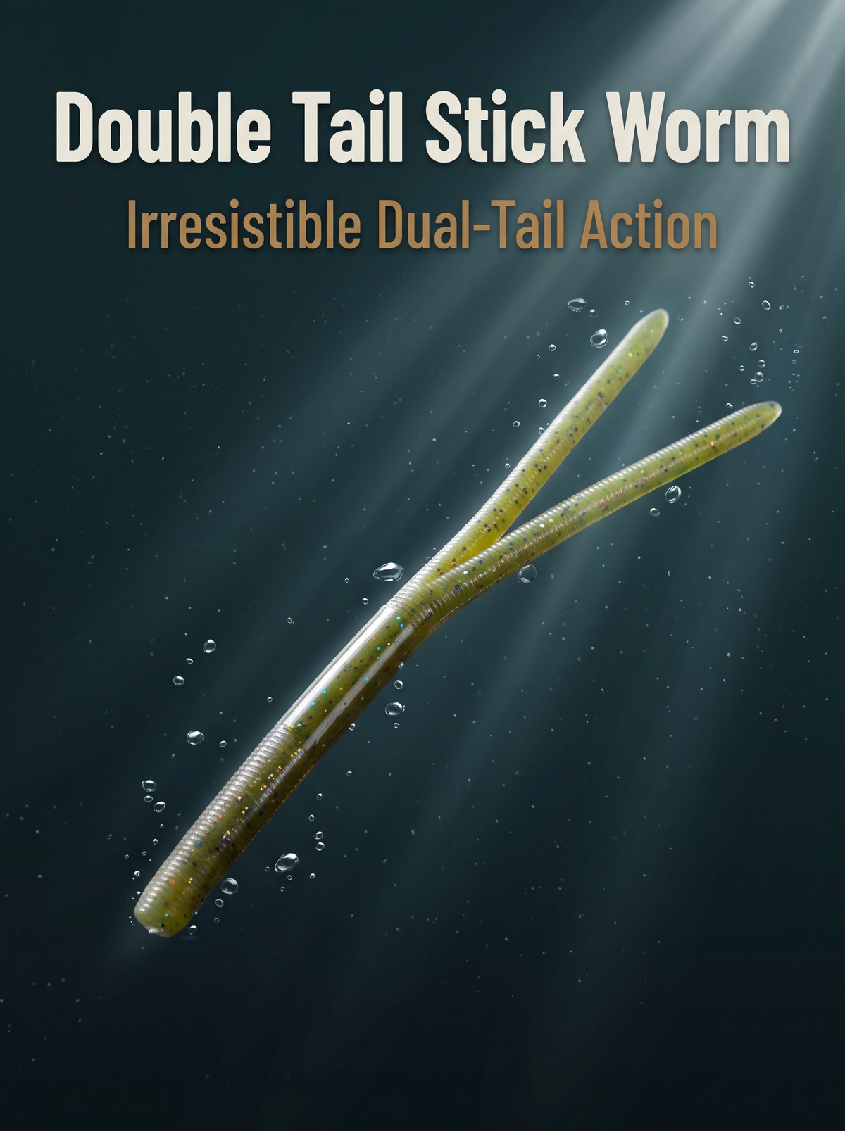 Double Tail Stick Worm Soft Bait | 8-Pack Finesse Worm for Bass