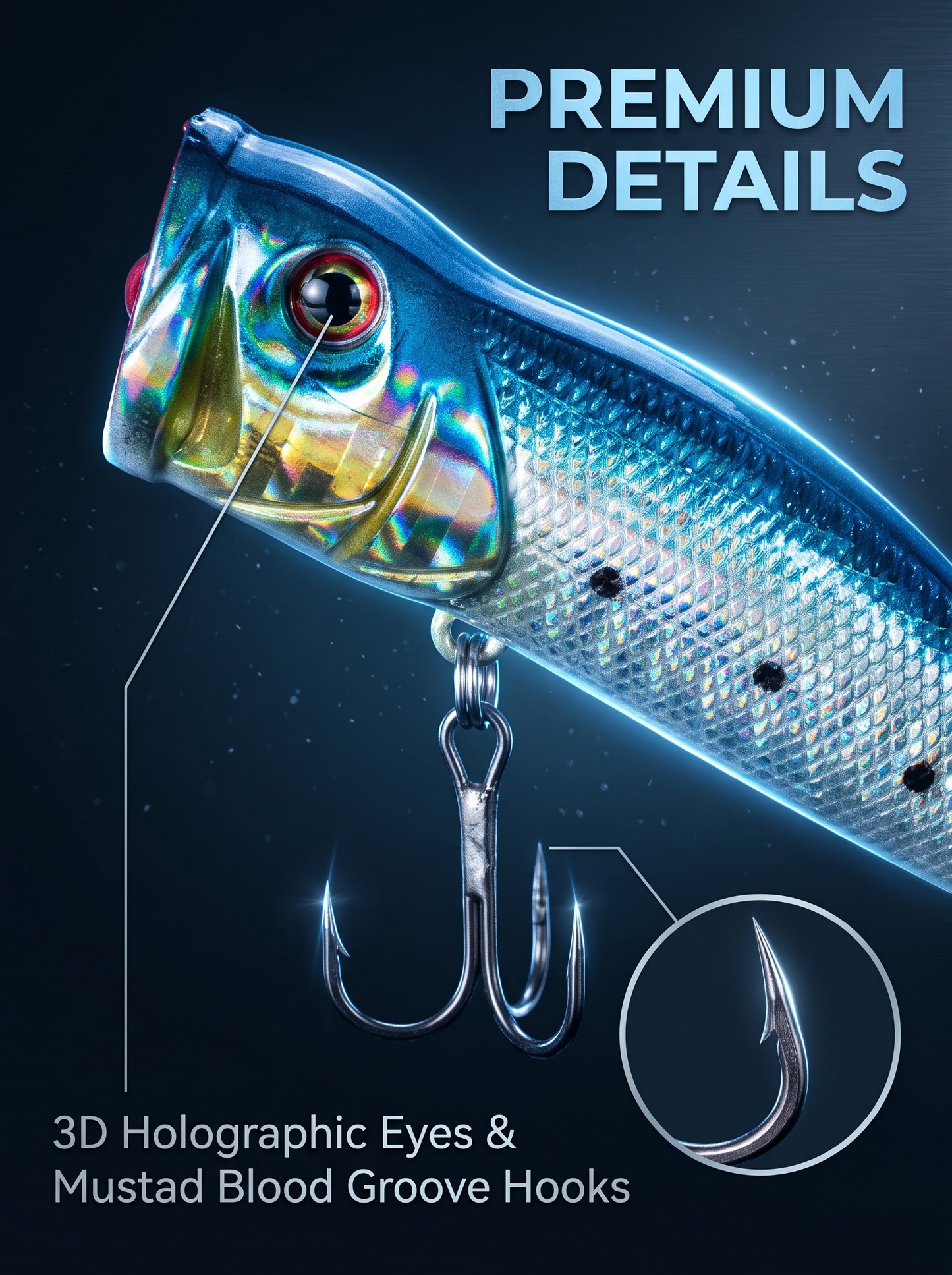 Popper Minnow AC10023 - Topwater Hard Bait 8g/13g