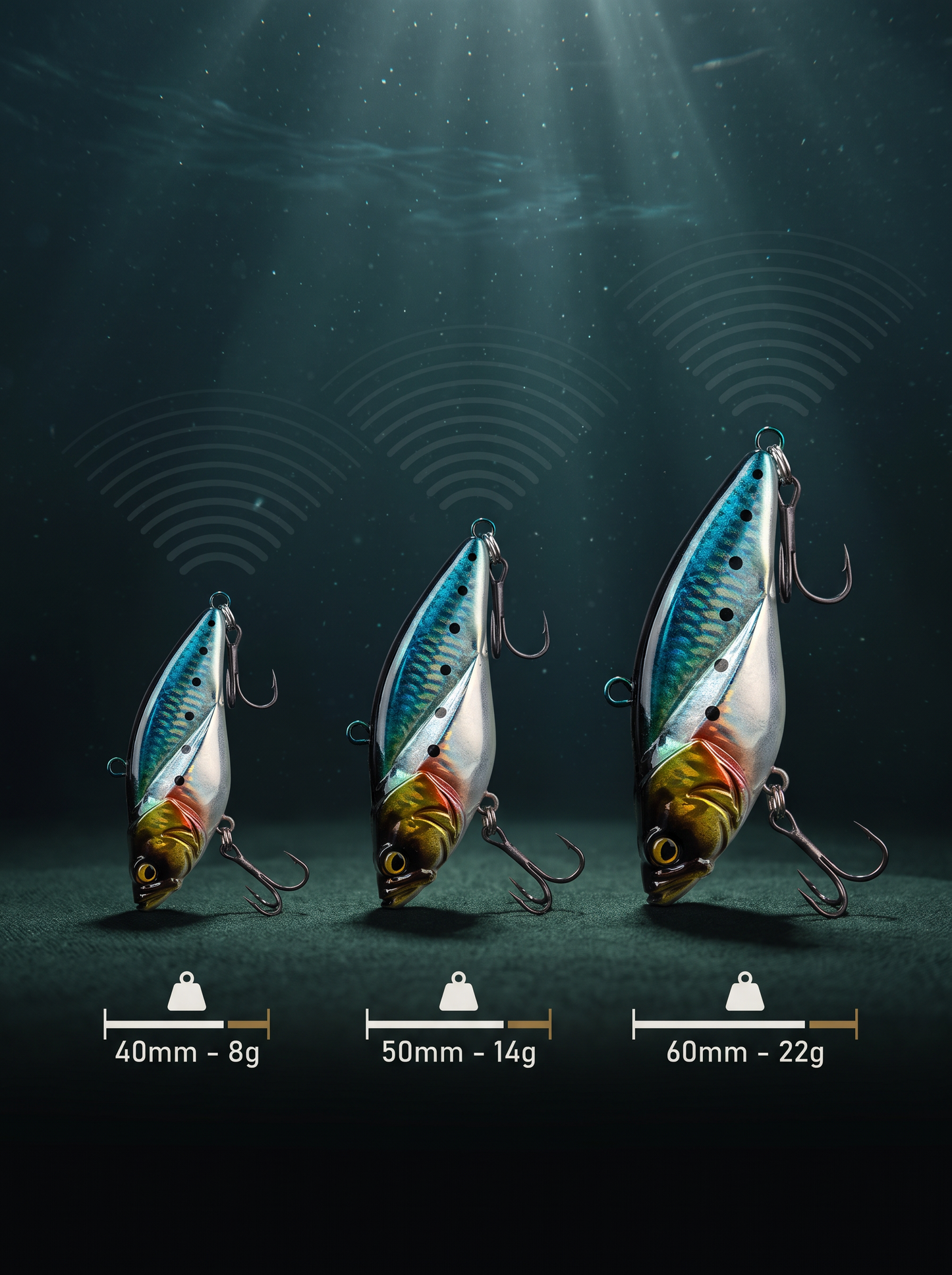 VIB — Sinking Noise Rattle Lure | 3 Sizes
