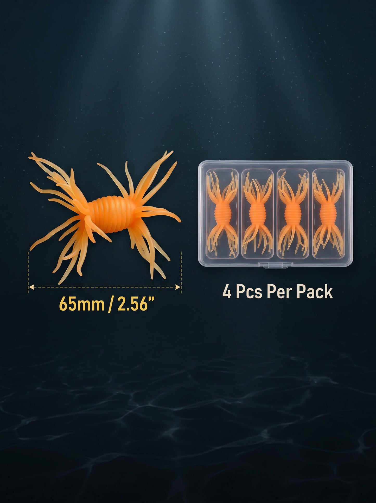 Tentacle Monster Dual-Tentacle Soft Bait | 4pc/pack | Lemon Scent + Amino Acid