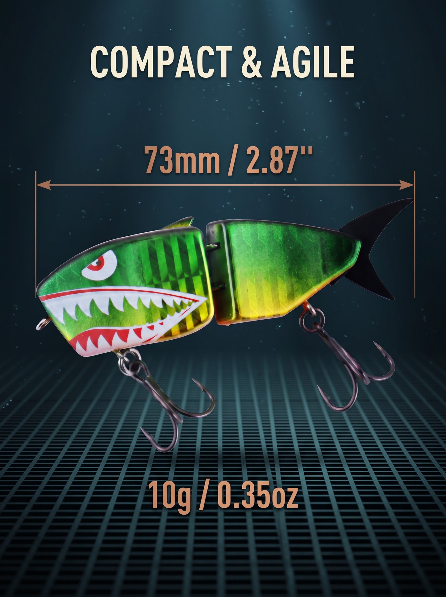 Pig Shark Jointed Swimbait — Sinking 2-Section Fishing Lure | Mustad Hooks