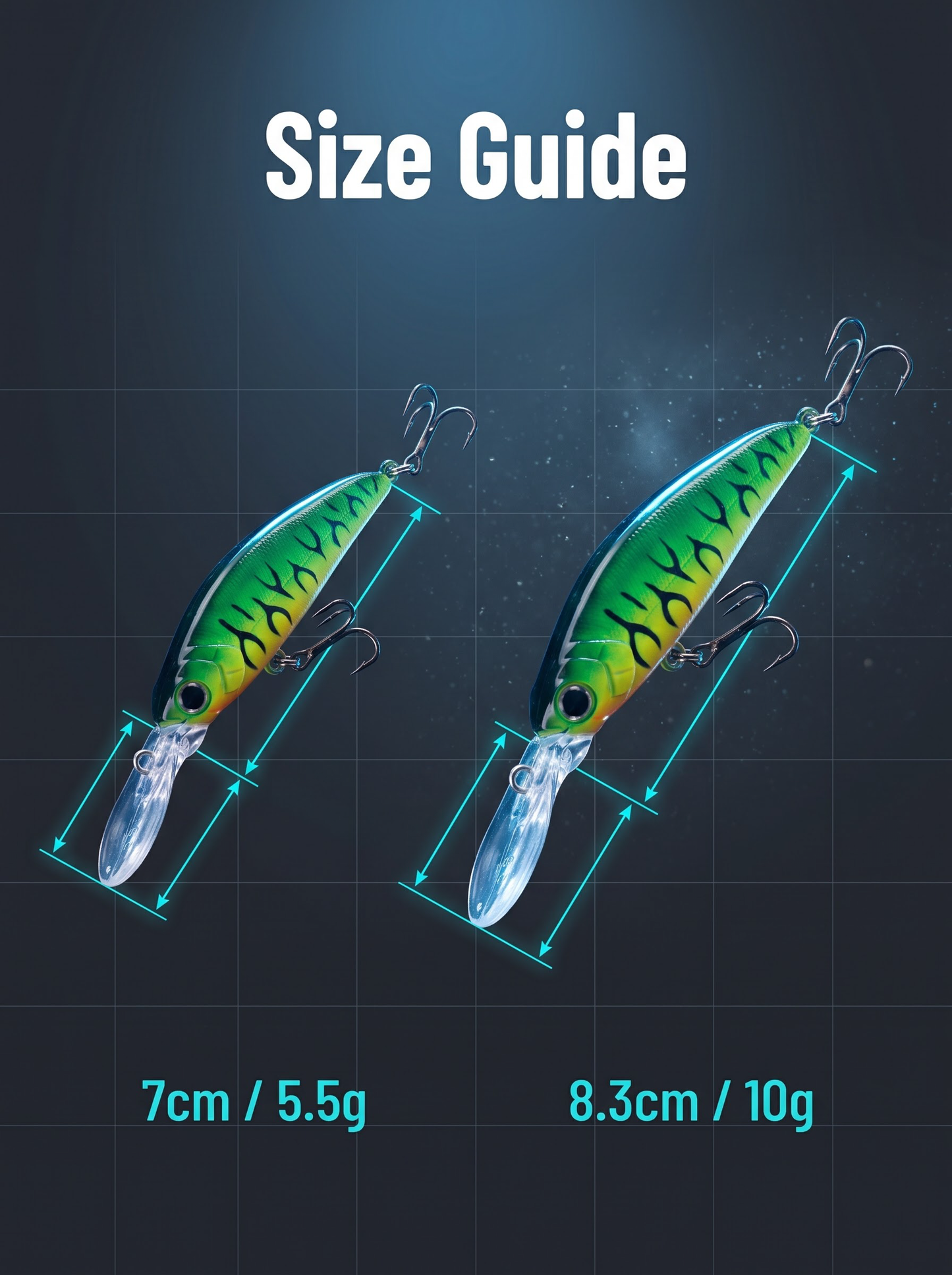Deep Diving Sinking Minnow - Long Lip Rattle Bait 5.5g/10g
