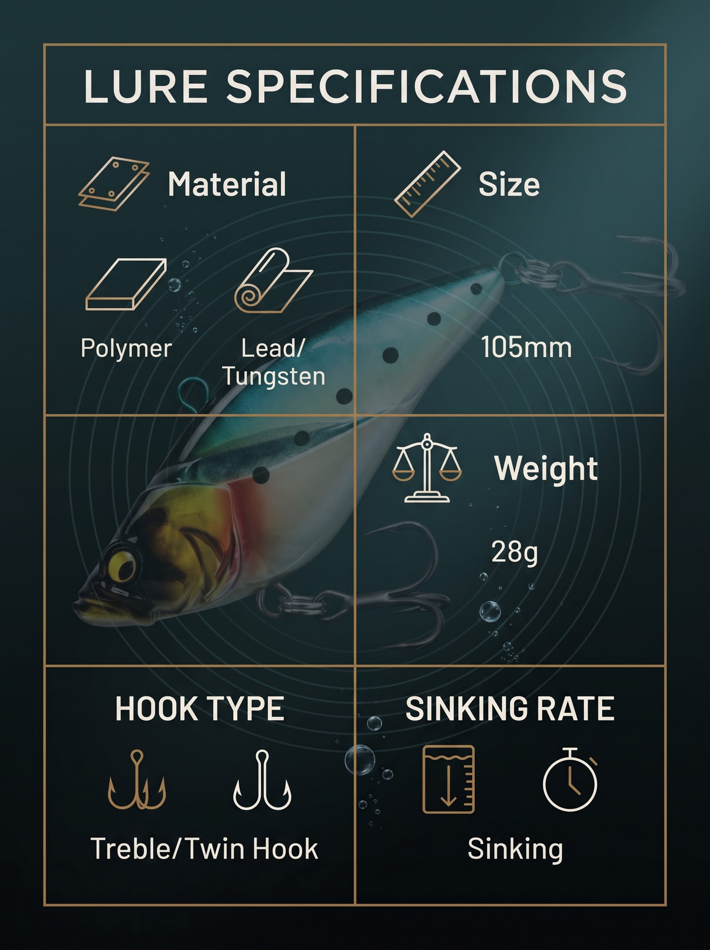 VIB — Sinking Noise Rattle Lure | 3 Sizes