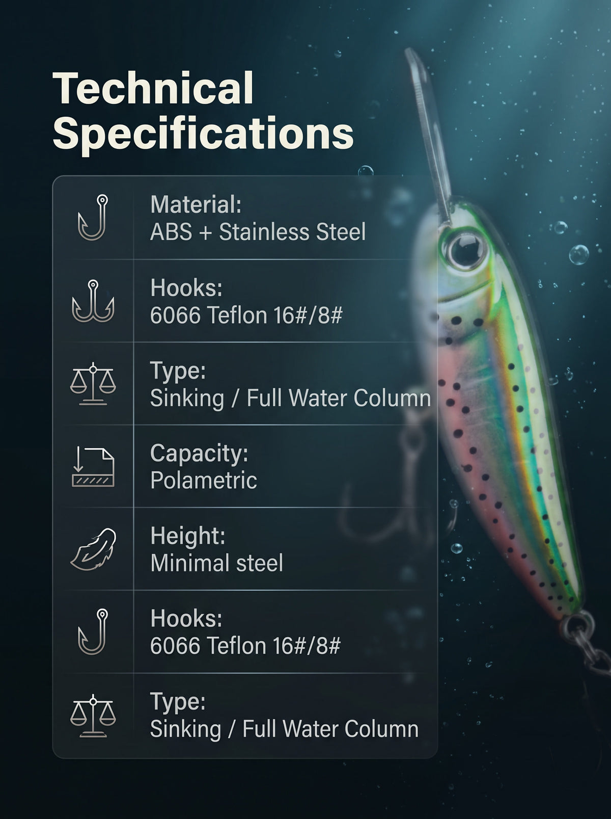 Metal Auto Pencil Sinking Minnow - 3 Swimming Modes 5.5g/15g