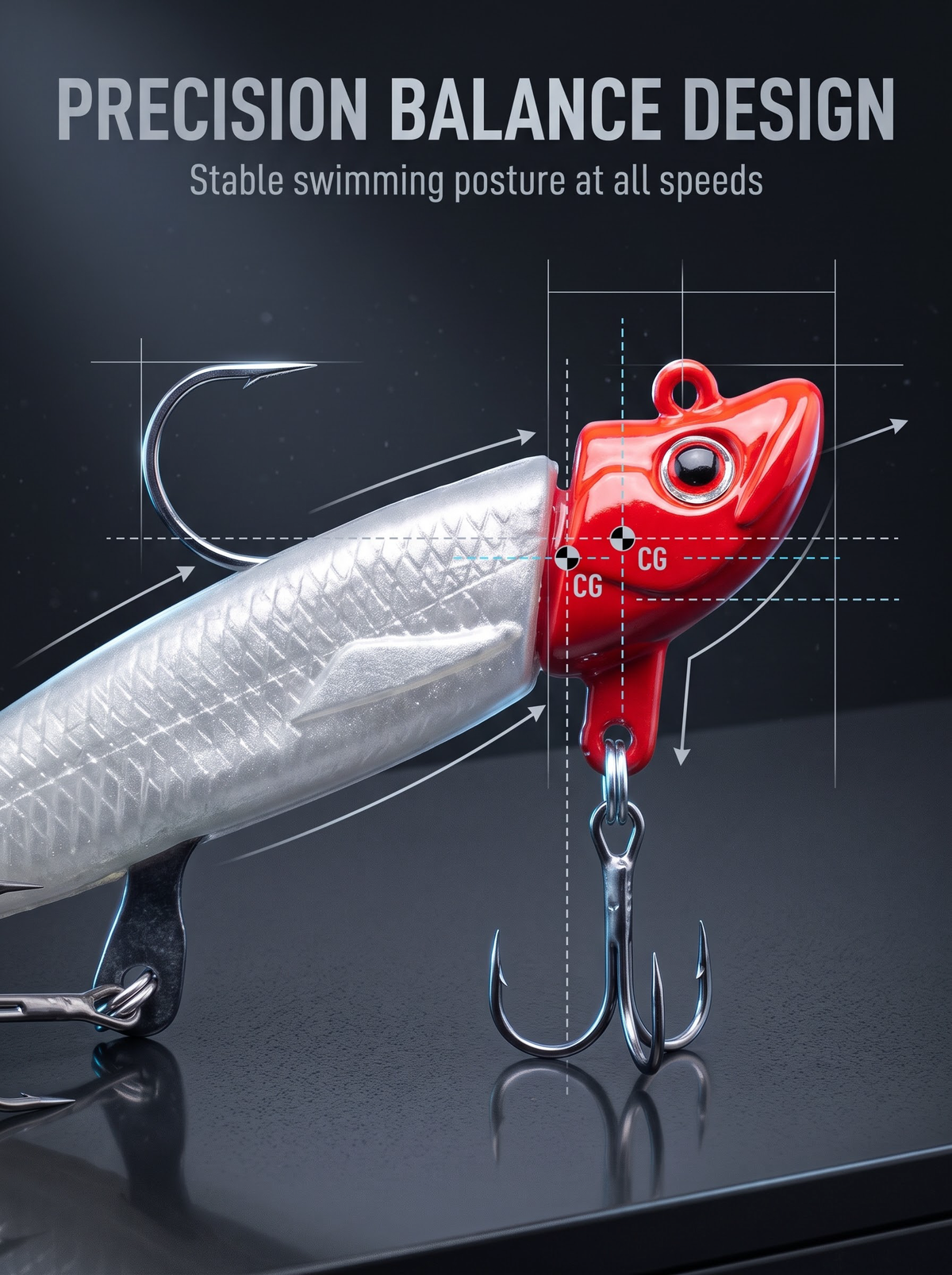 Jighead Swimbait Kit - Sharp Point Lead Head + Soft Bait 15.8g-27.5g