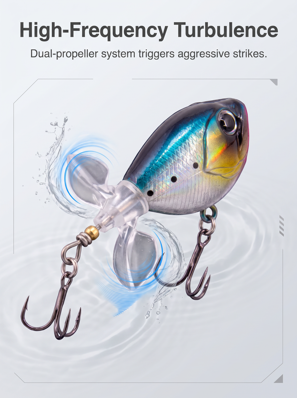 Topwater Tractor Lure — Double Propeller Surface Bait | Tungsten Weight