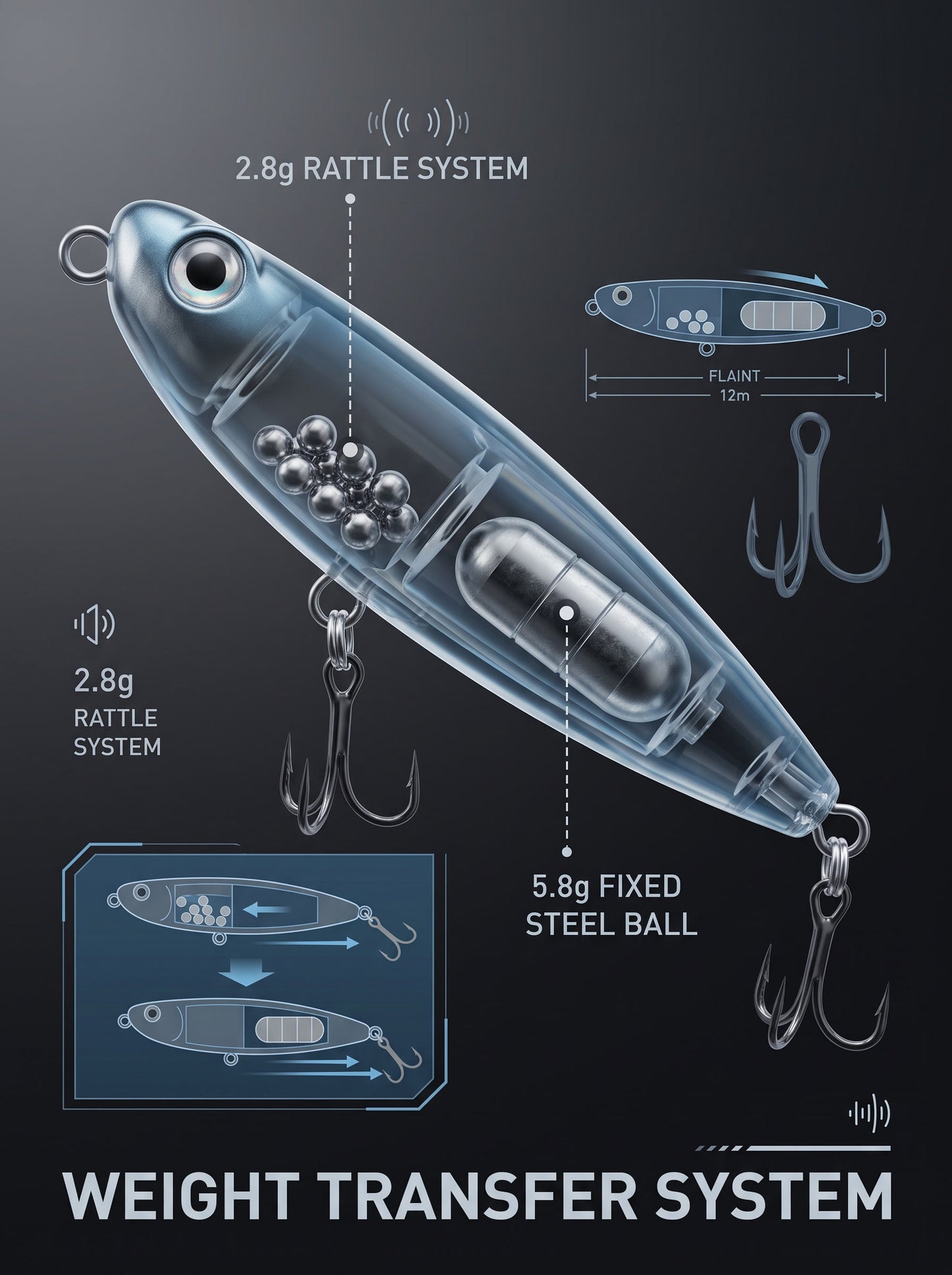 Water Surface Dog Topwater Pencil Bait — Walk-the-Dog Fishing Lure | 2 Sizes